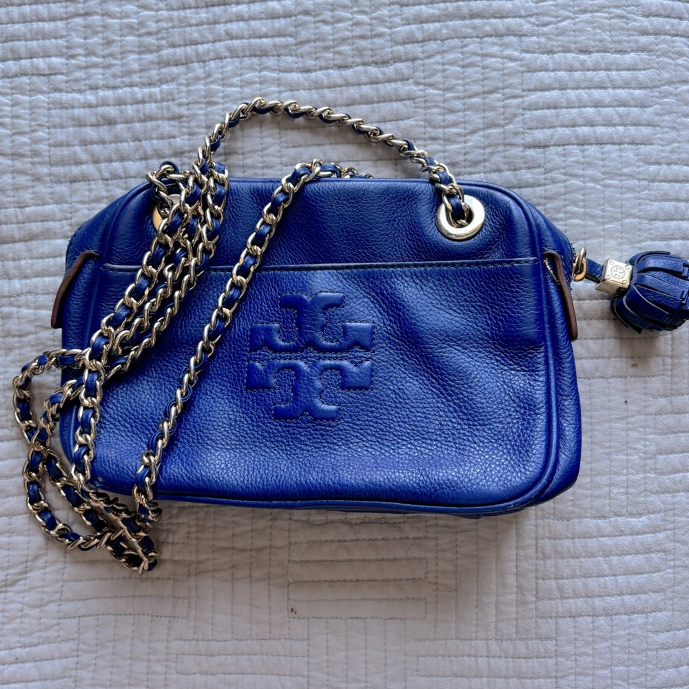 Tory Burch royal blue leather bag